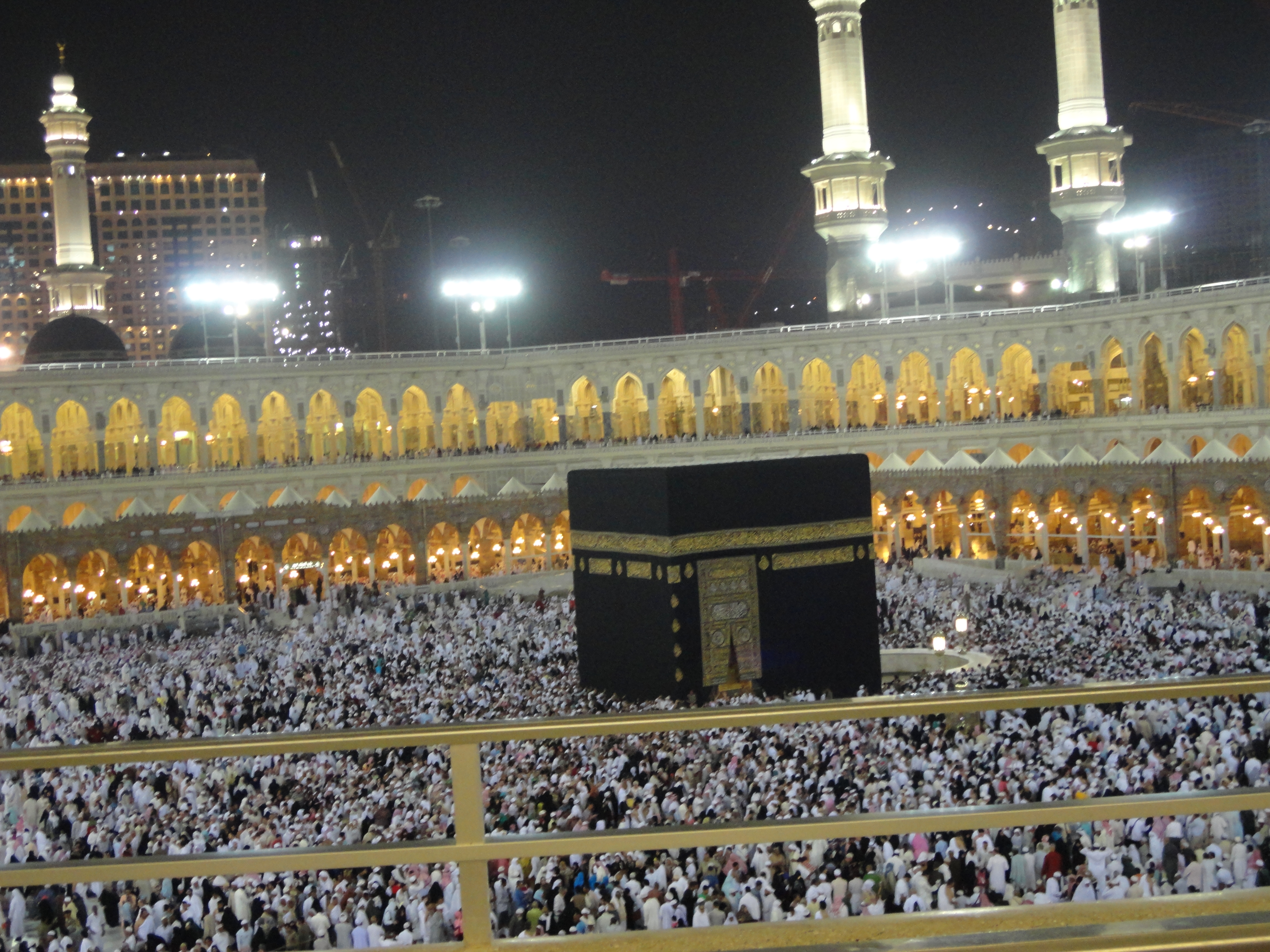 Pilgrims performing Tawaf around the Kaaba at Masjid al-Haram in Makkah